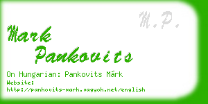 mark pankovits business card