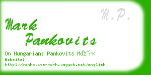 mark pankovits business card